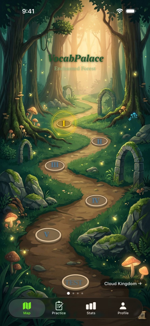 VocabPalace Adventure Map